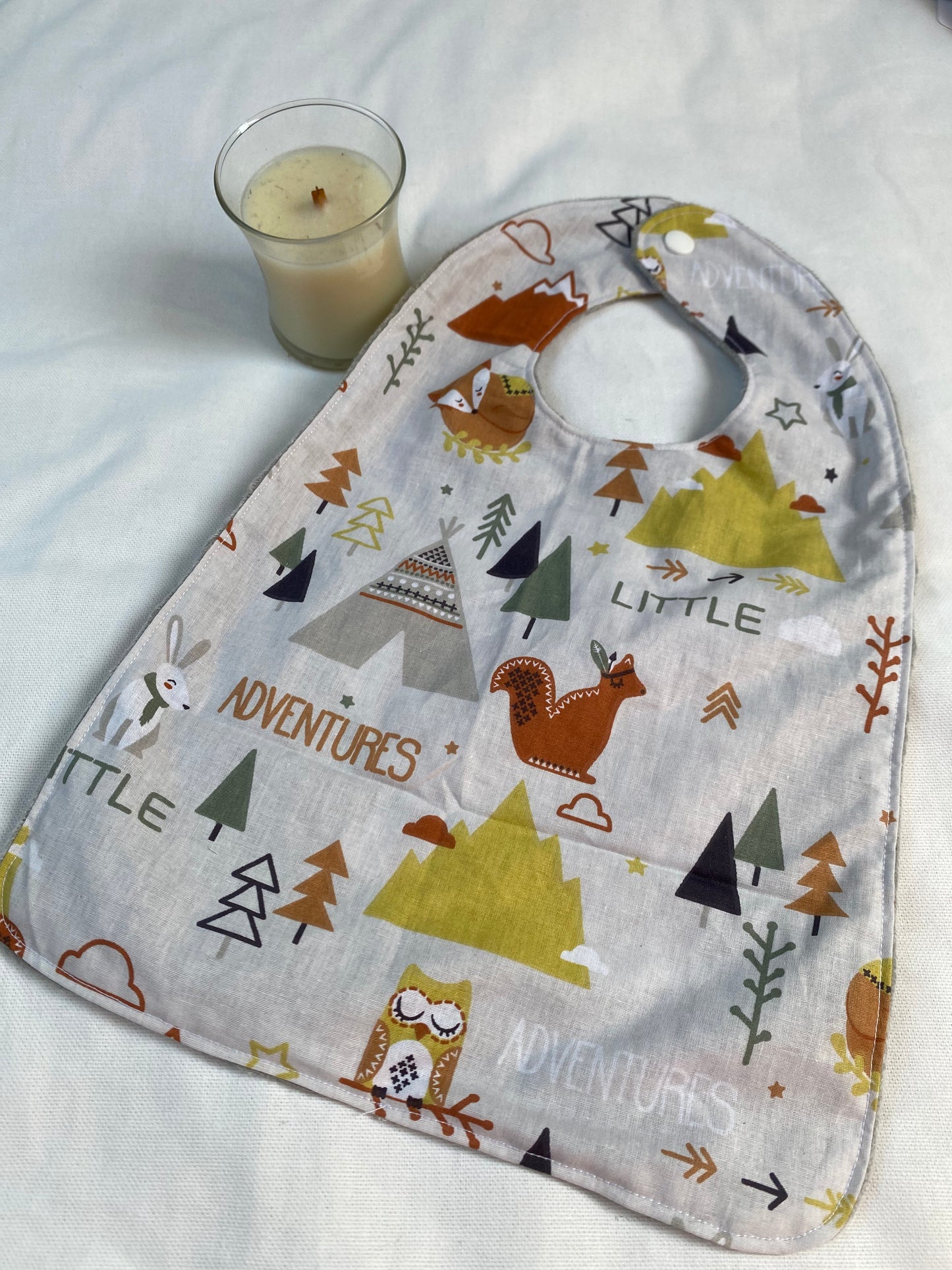 Bavoir - Collection Renard - Gris/Rouge