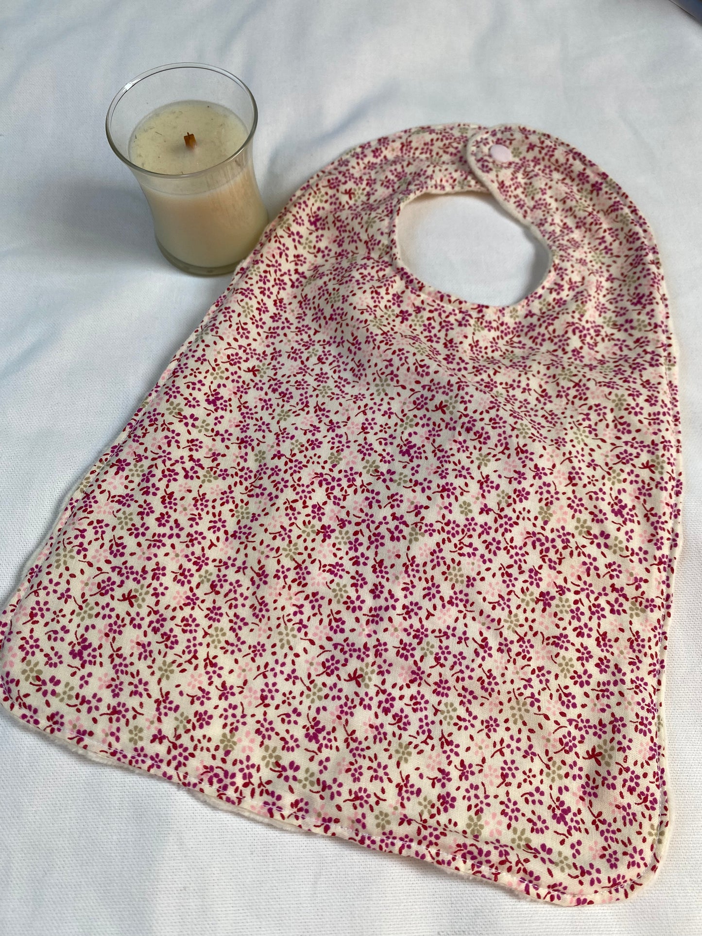 Bavoir - Collection Toucan- Crème/Rose liberty