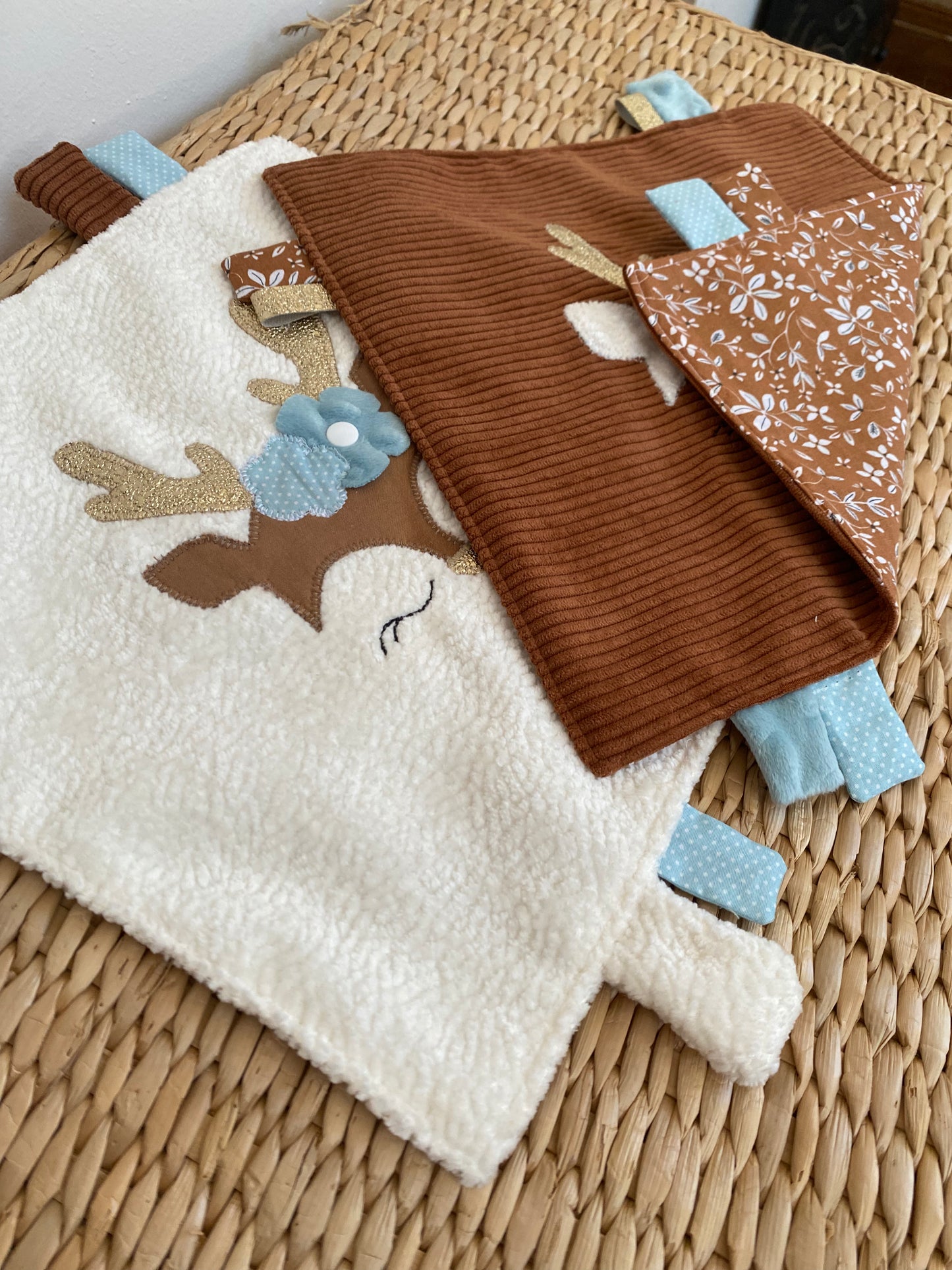 Doudou labels - Fox Collection - Taupe/Cream