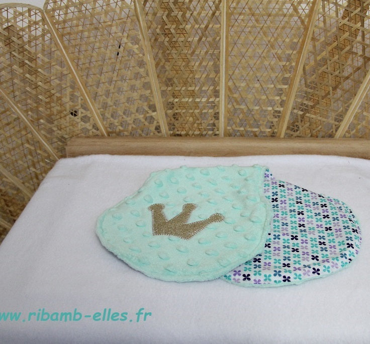 Shoulder bib - Princes&Princesses Collection - Mint/Parma