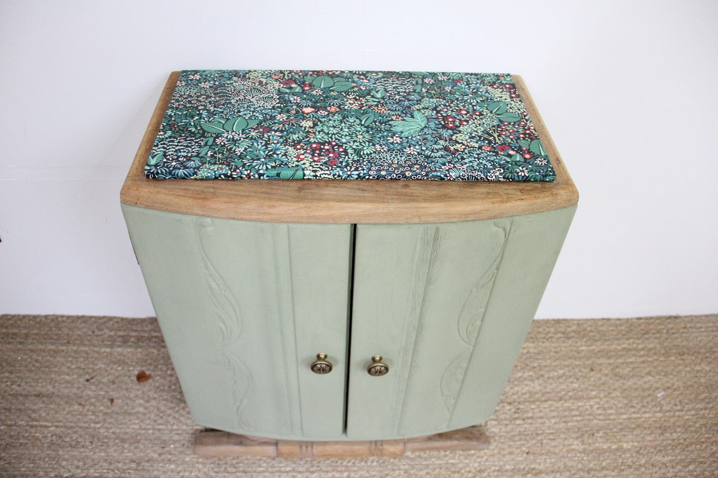 Art Deco Bedside Table - Sage Green