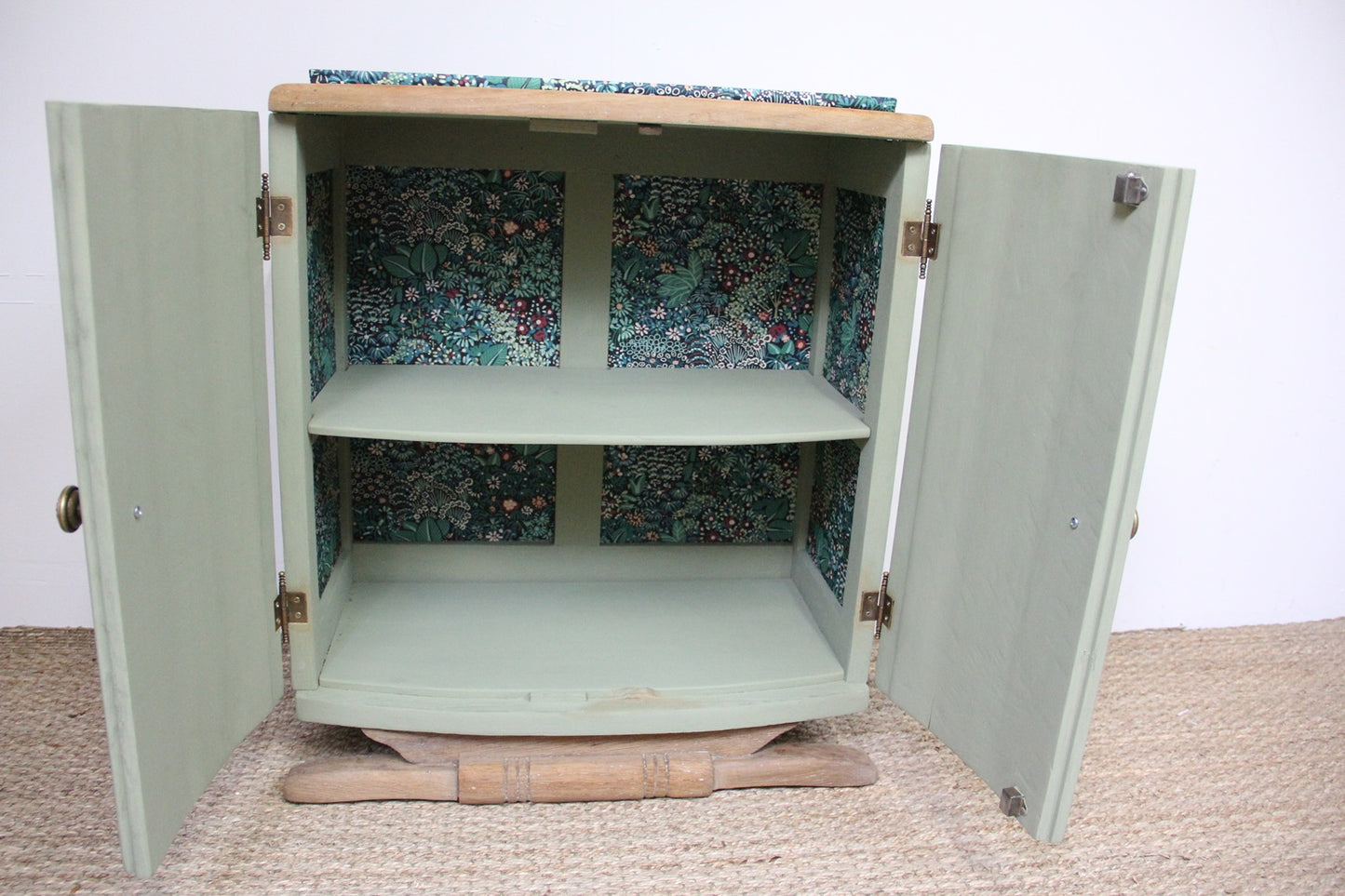 Art Deco Bedside Table - Sage Green