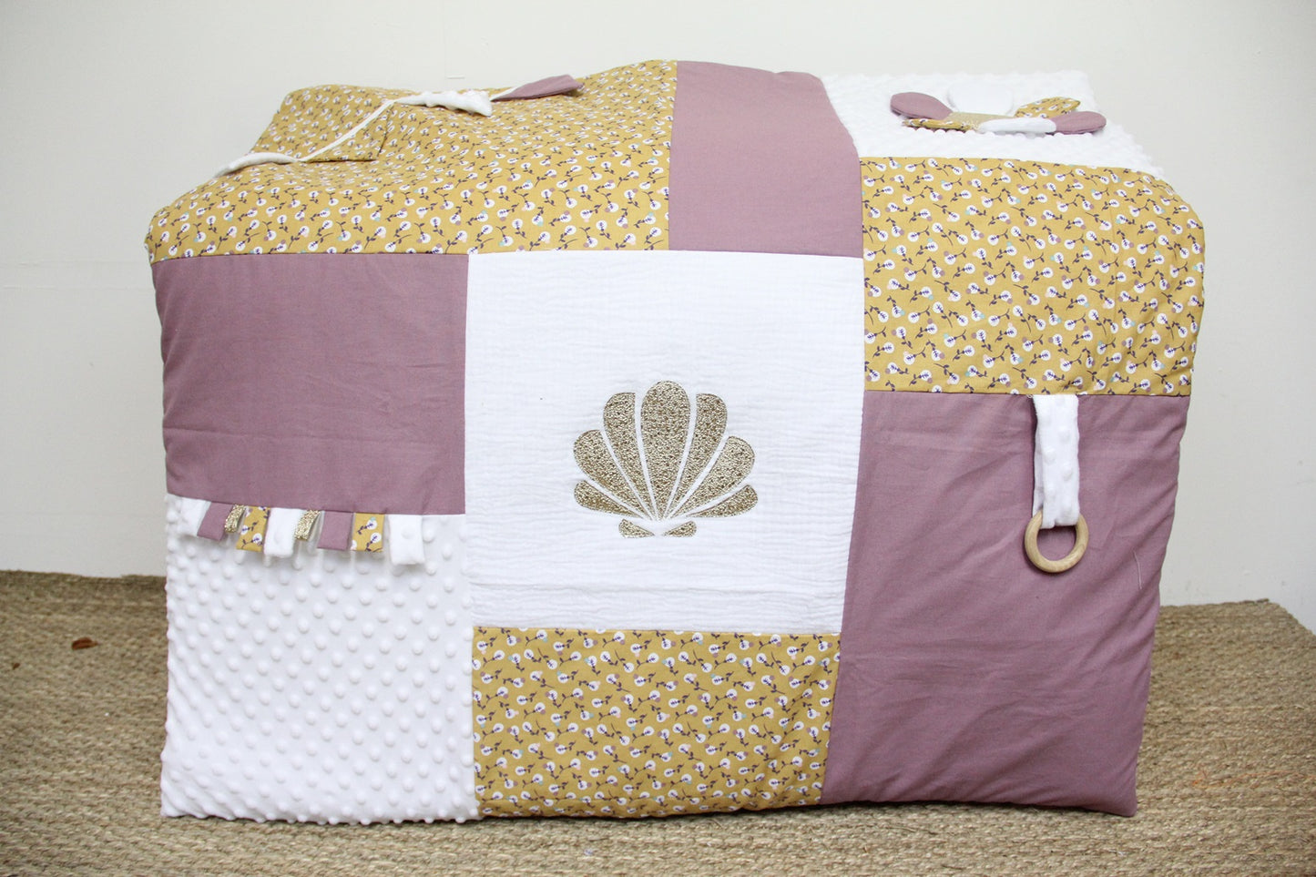 Tapis d'éveil - Collection Coquillage - Moutarde/Parme