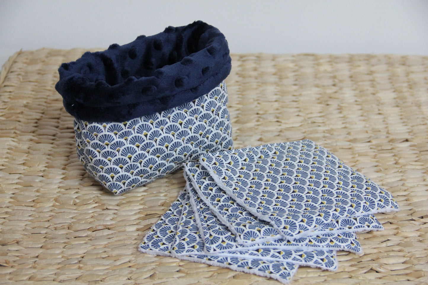 Panière de lingettes - Bleu/Bleu