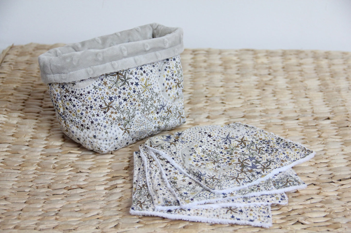 Panière de lingettes - Gris/Liberty gris