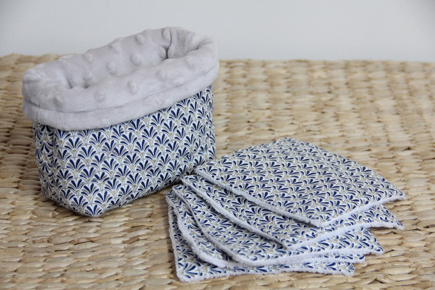Panière de lingettes - Bleu/Gris