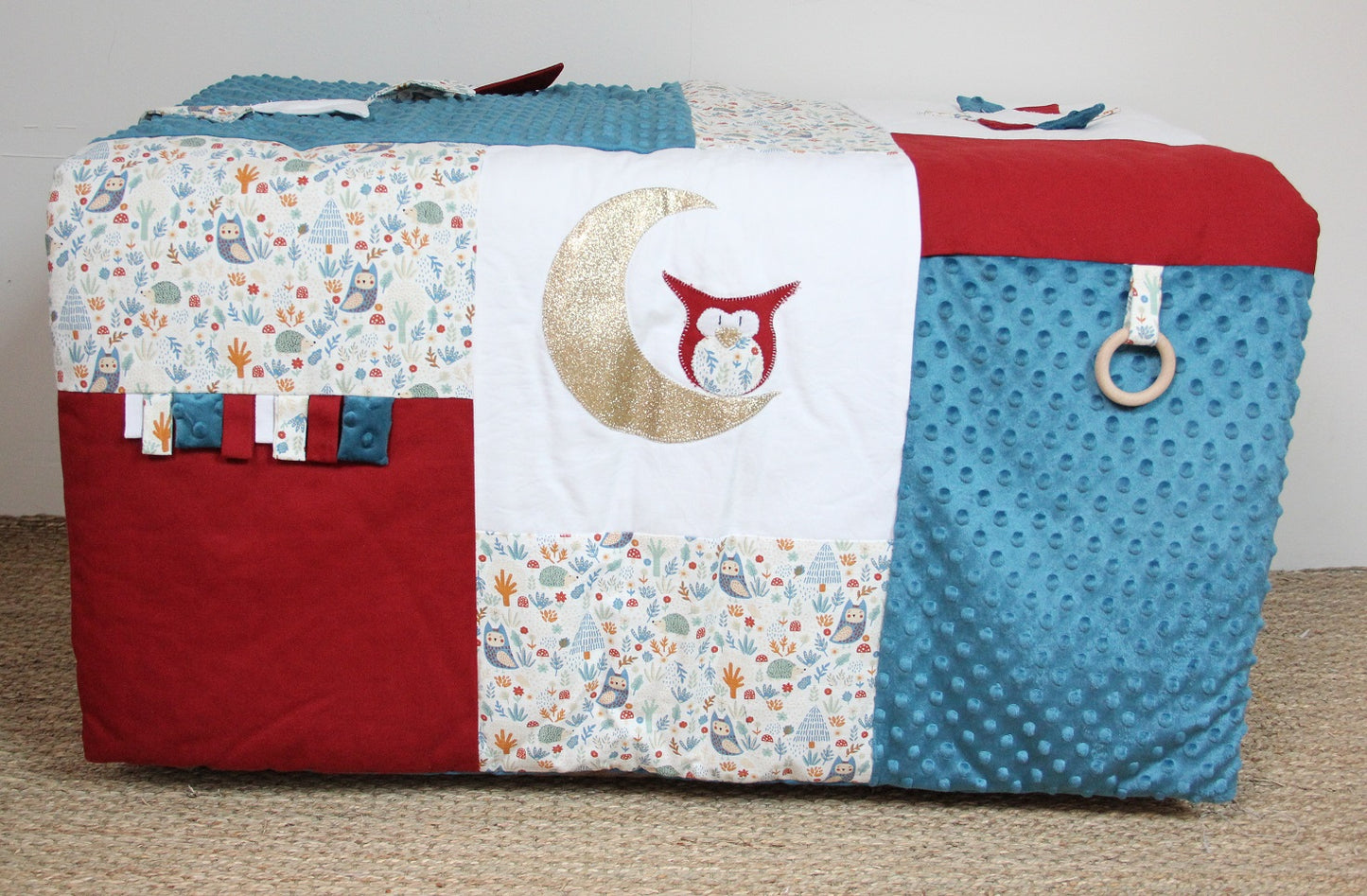 Tapis d'éveil - Collection Hibou - Rouge/Bleu