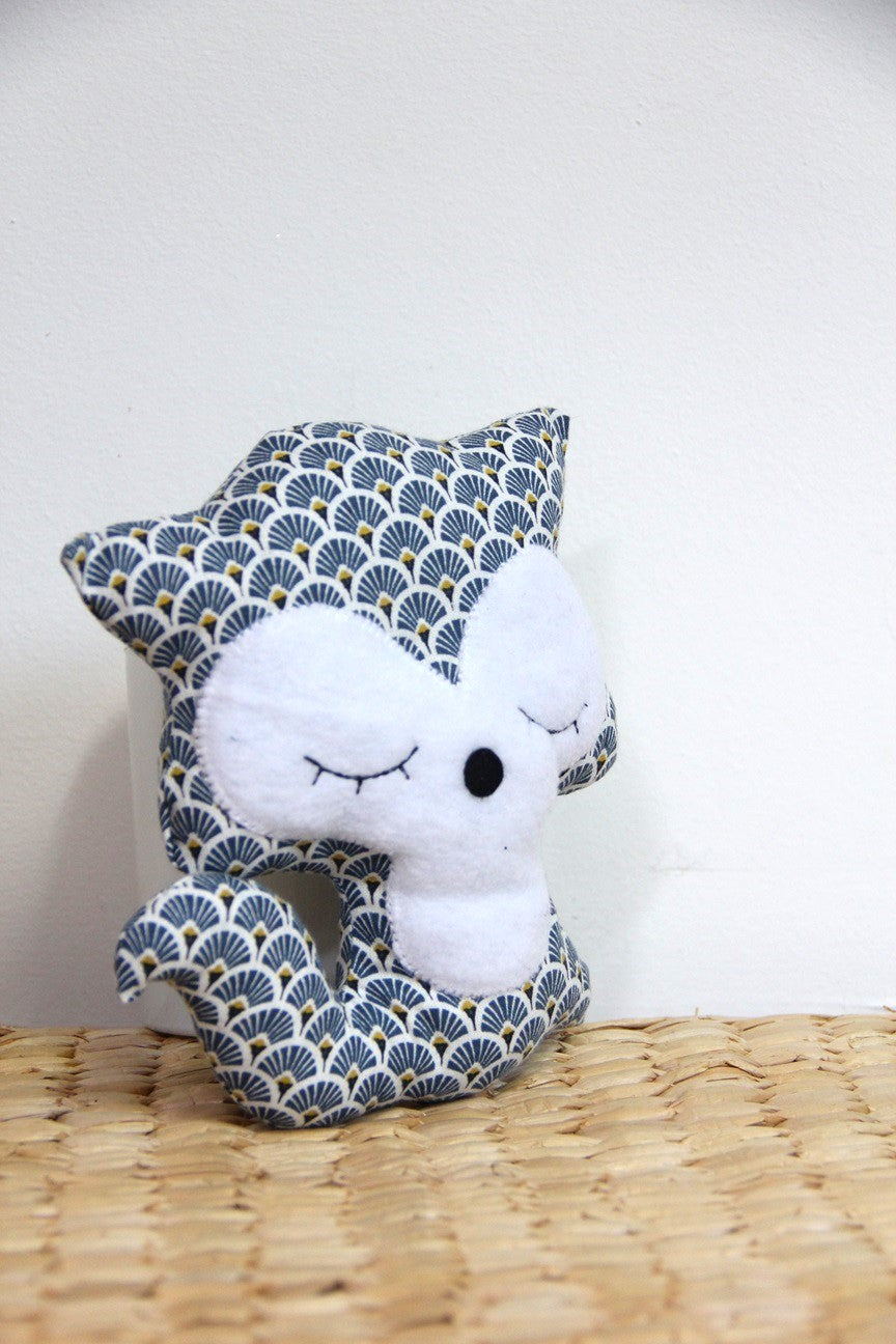 Doudou Renard - Bleu éventail