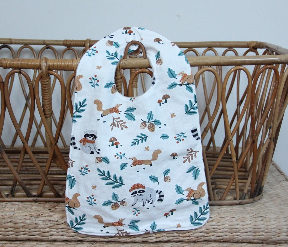 Bavoir - Collection Renard - Gris/Rouille