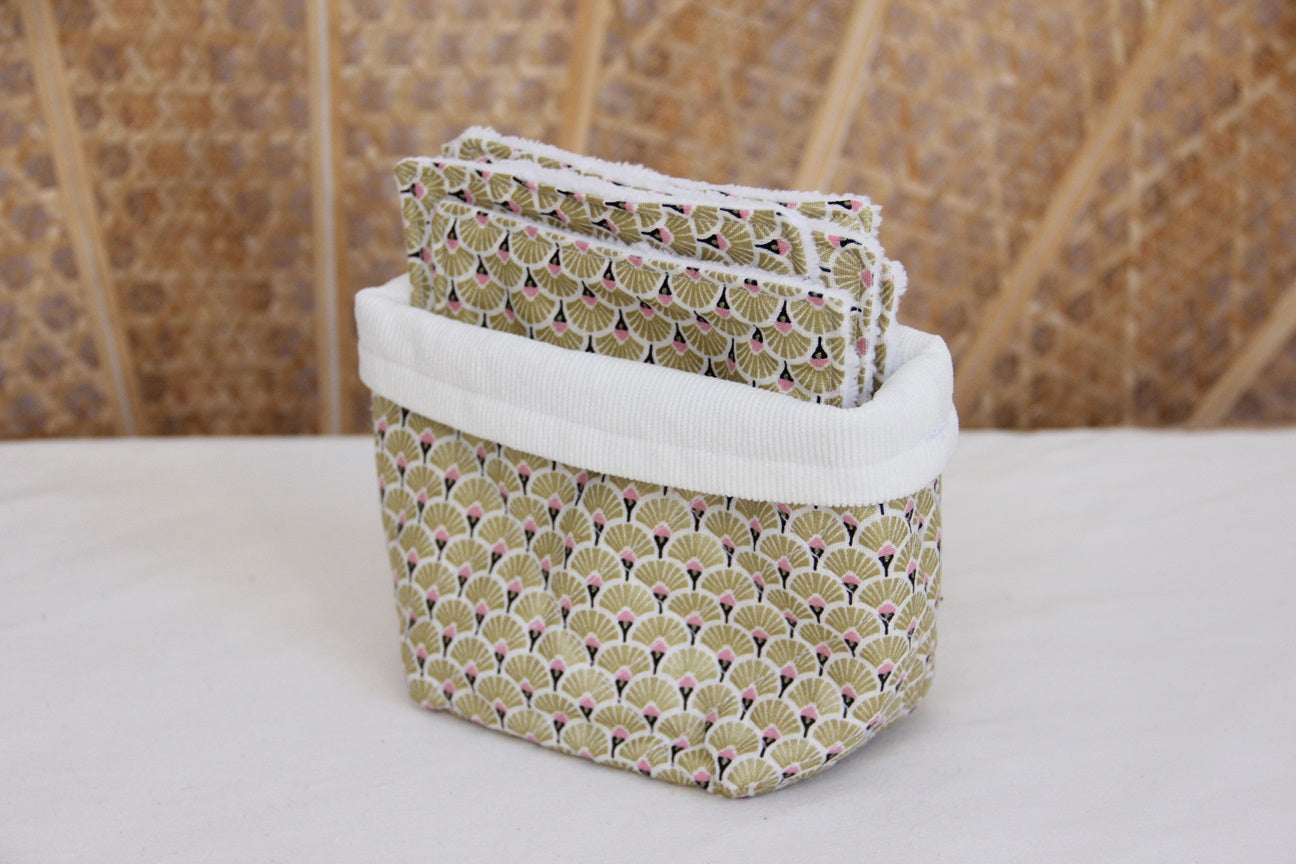 Toiletry Kit - White/Pink/Gold Fans