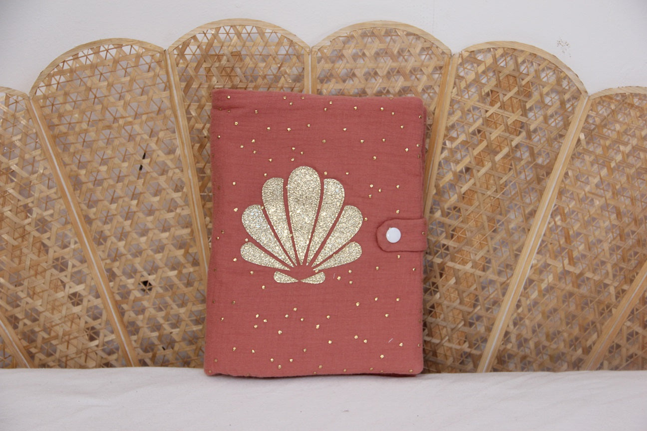 Protège carnet de santé - Collection Coquillage - Terracotta