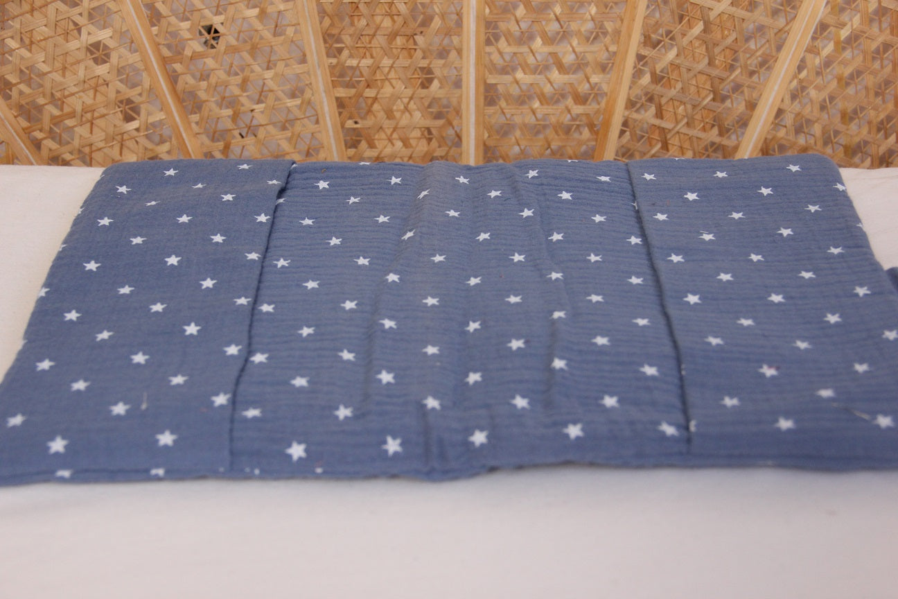 Protège carnet de santé - Collection Coquillage - Bleu Denim