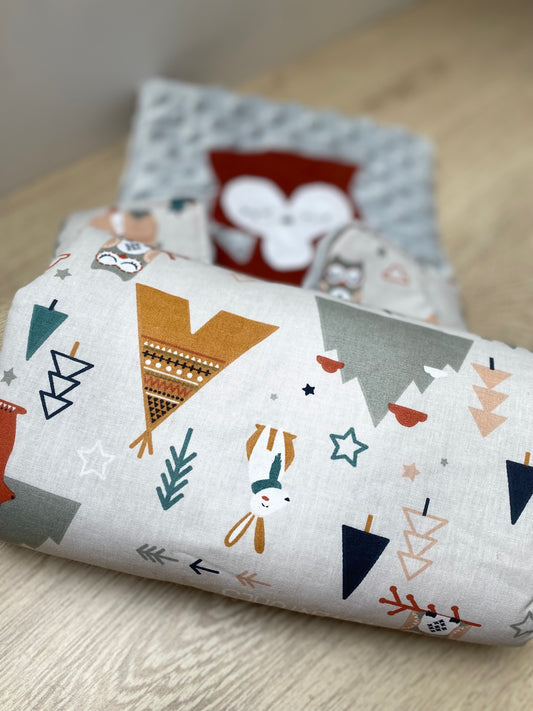 Tapis nomade Naissance Renard Gris/Multicolores