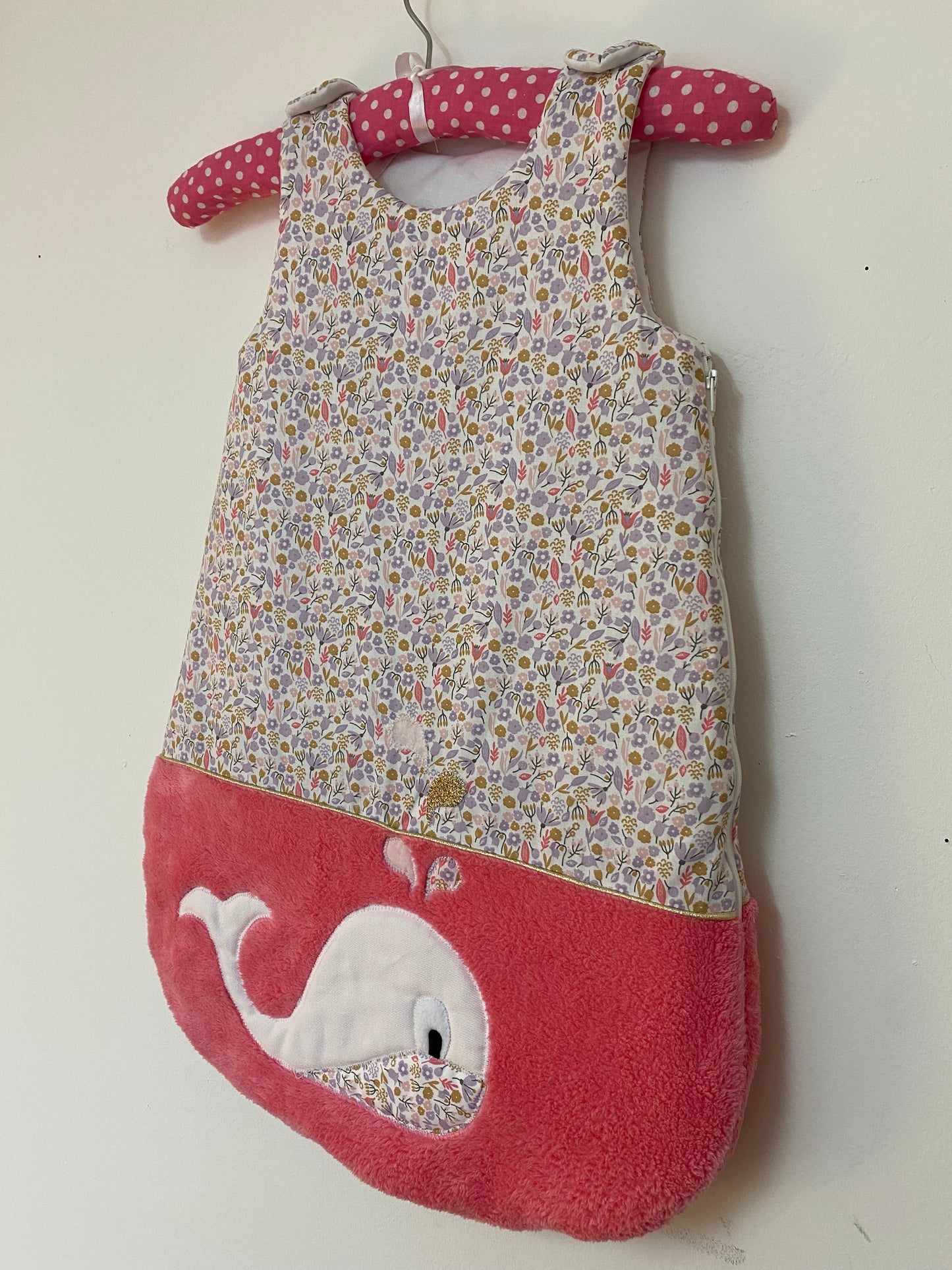 Gigoteuse Mi saison 0-6M - Collection Baleine - Rose bombon/Parme