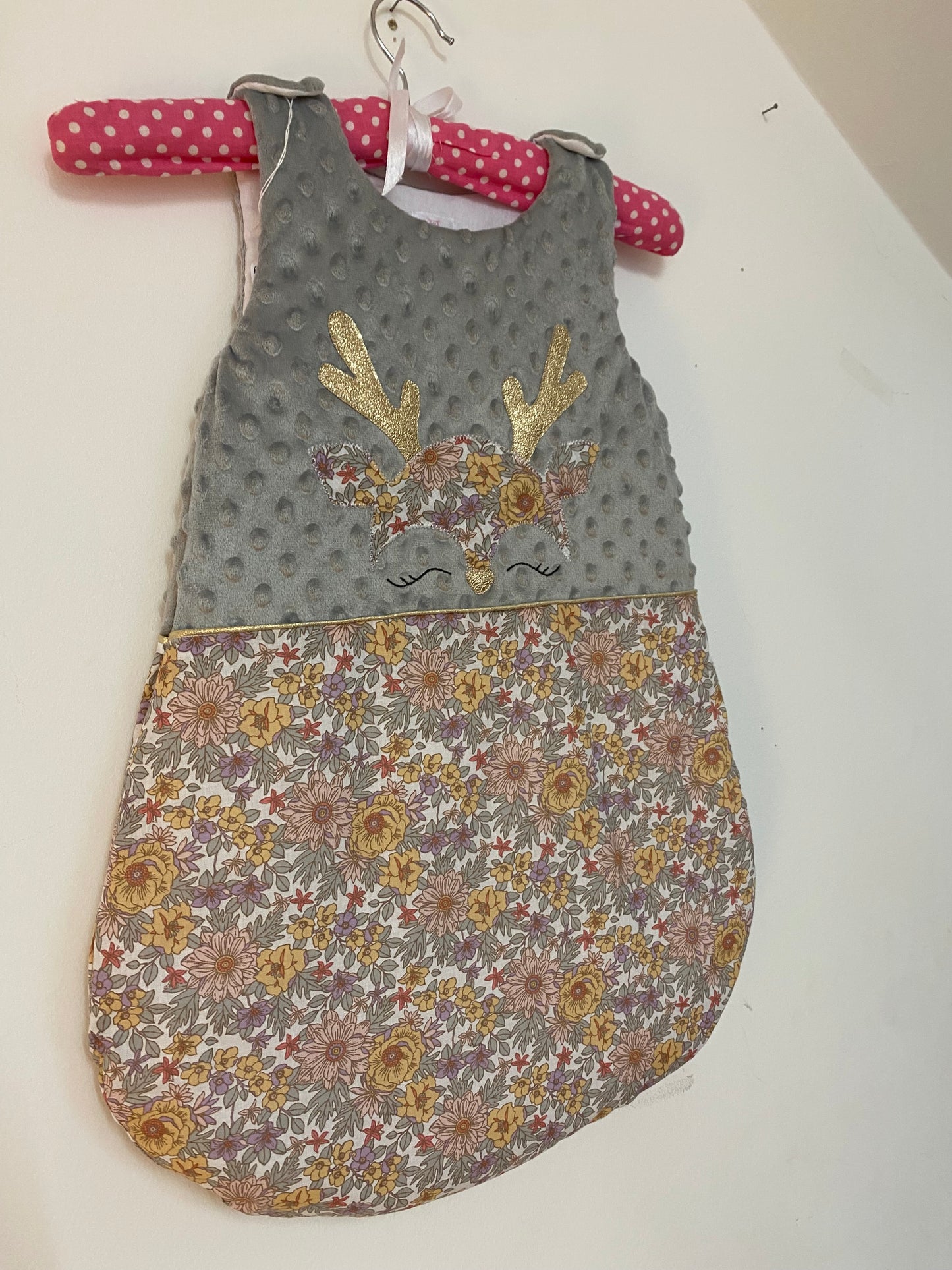 Gigoteuse 0-6M Mi saison - Collection Cerf - Gris/Rose/Moutarde