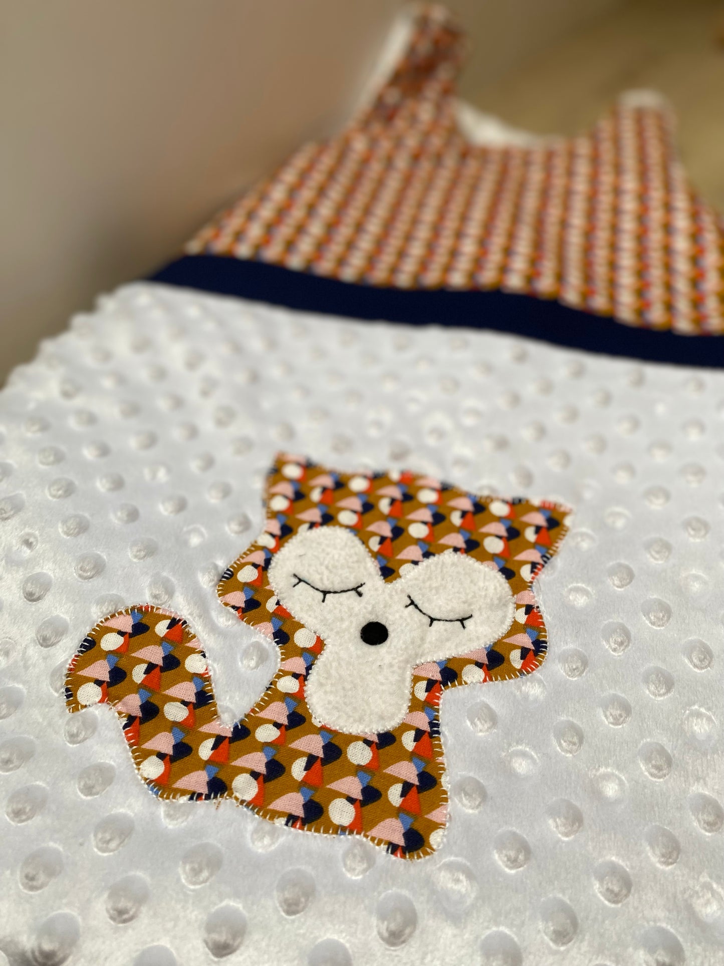 Gigoteuse 0-6M Mi saison - Collection Renard - Bleu/Moutarde/Blanc