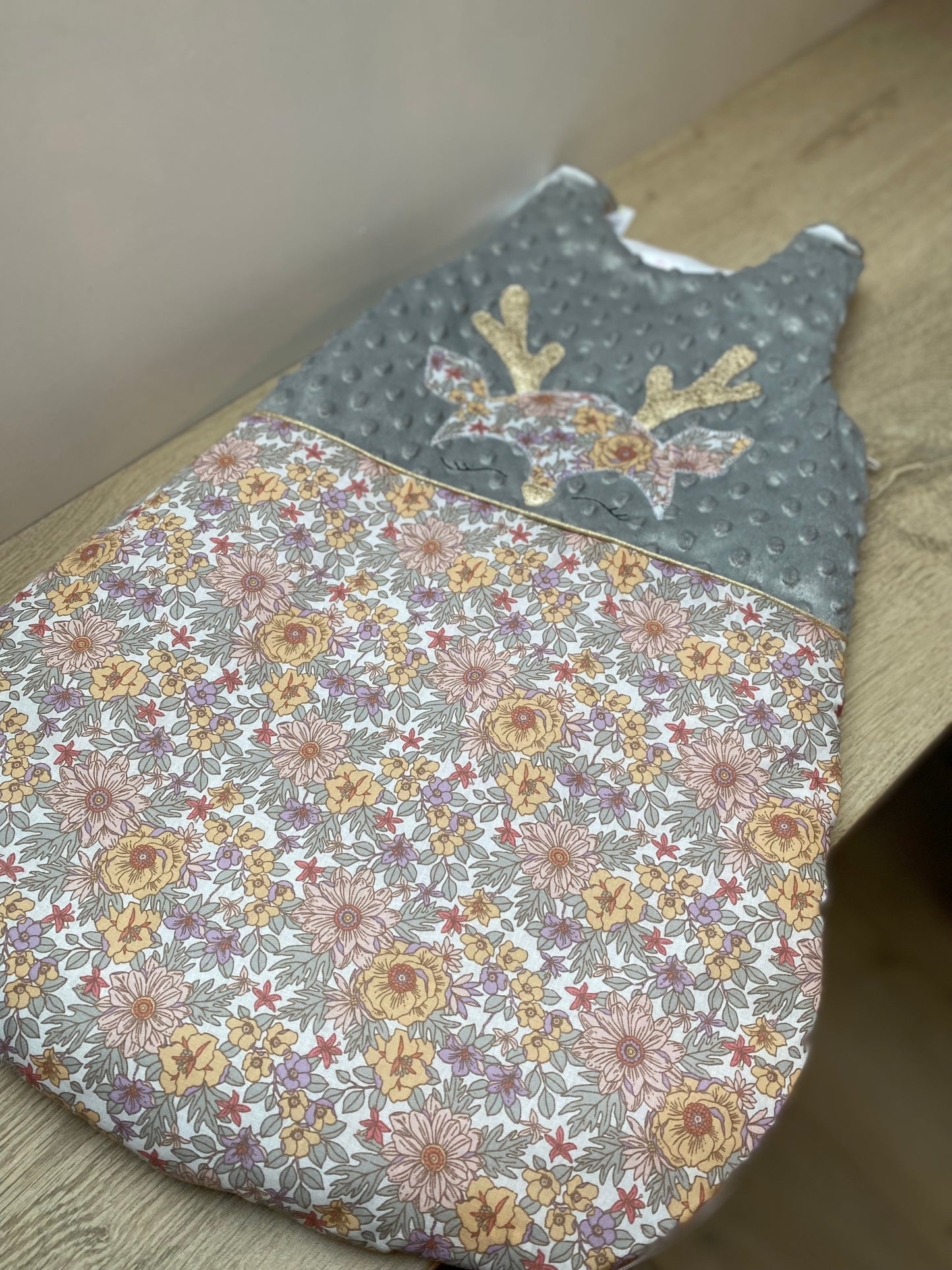 Gigoteuse 0-6M Mi saison - Collection Cerf - Gris/Rose/Moutarde