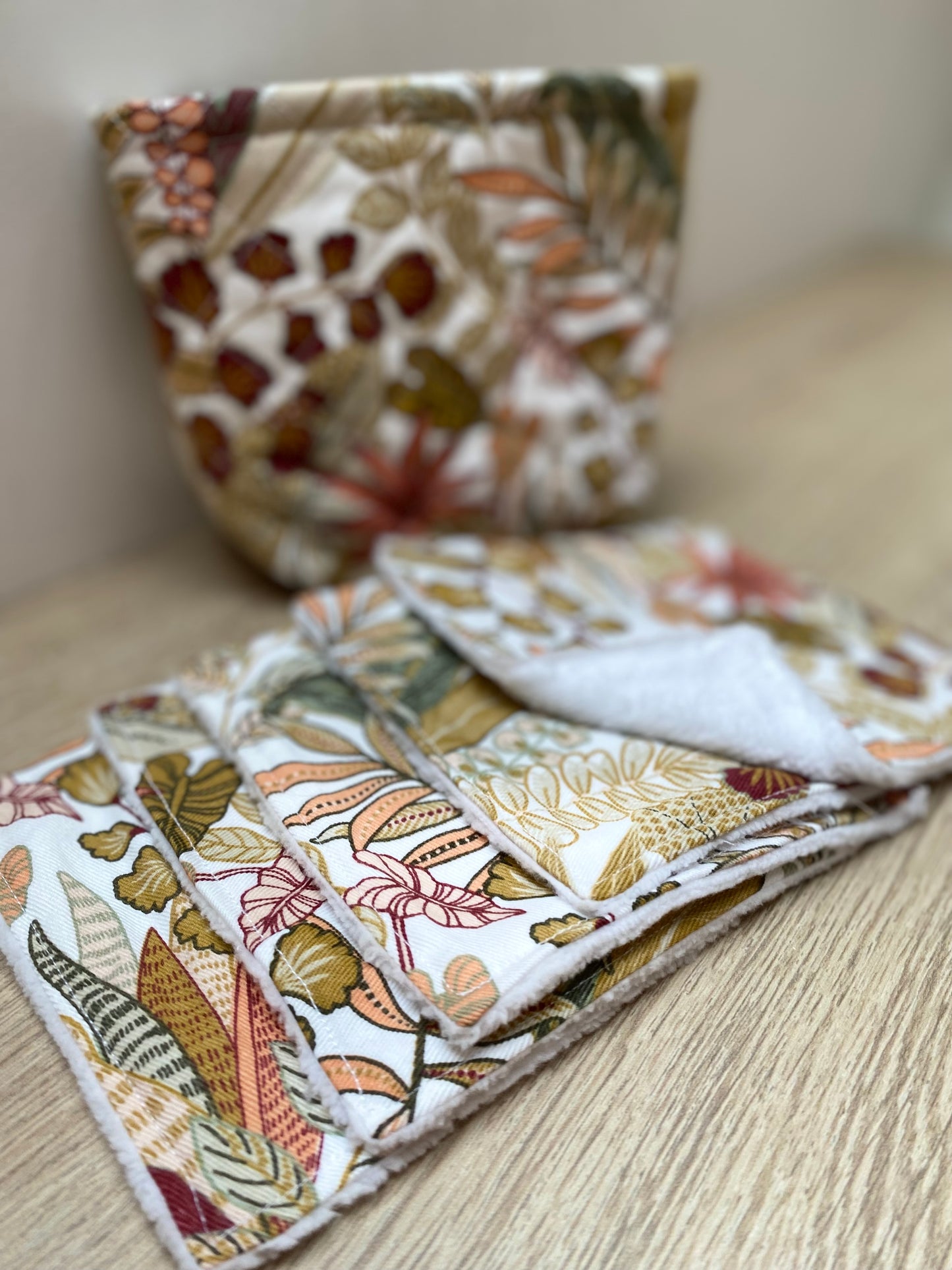 Panière de lingettes  - Blanc/Doré jungle