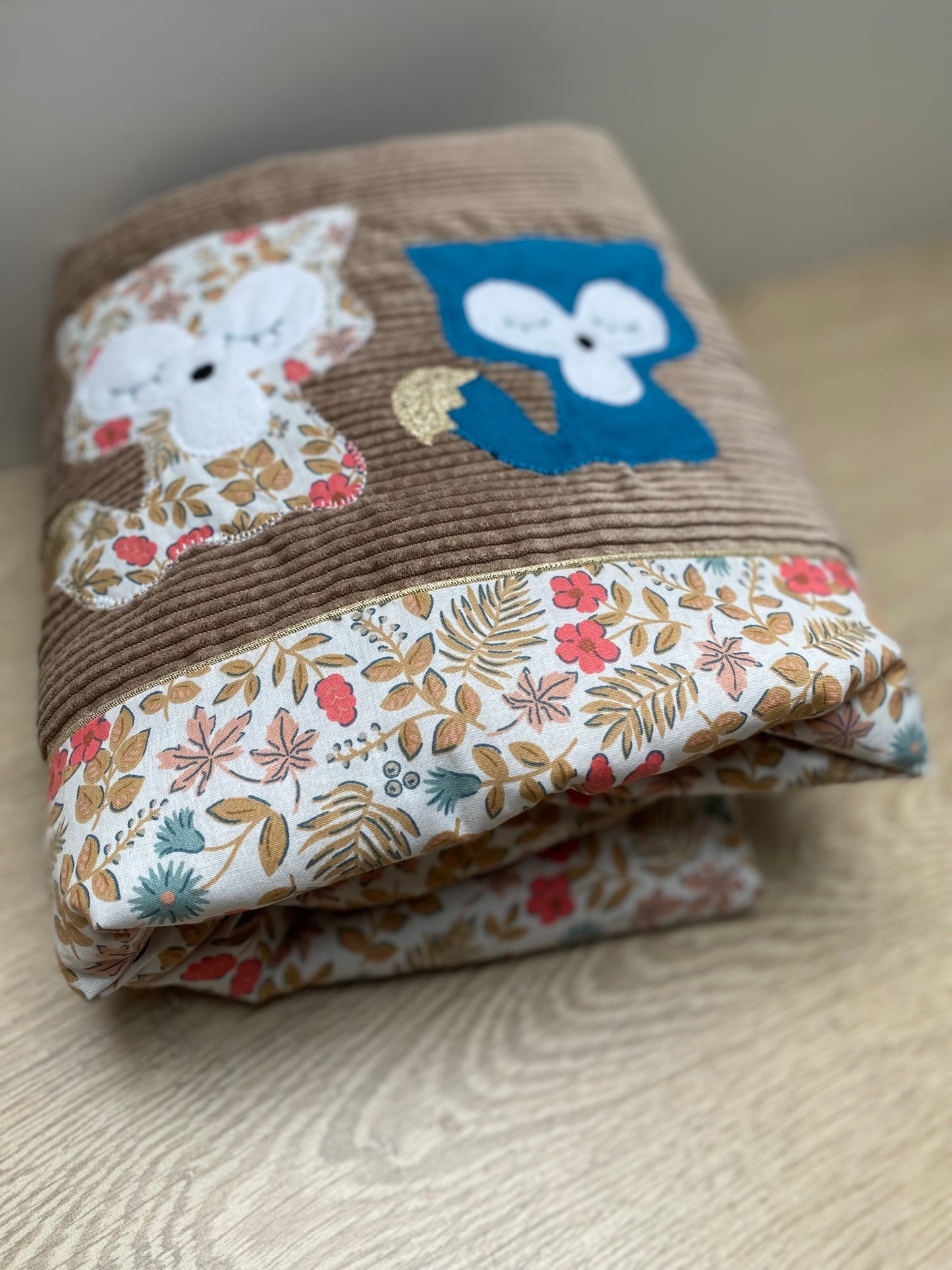 Plaid - Collection Renard - Marron/Taupe/Rose