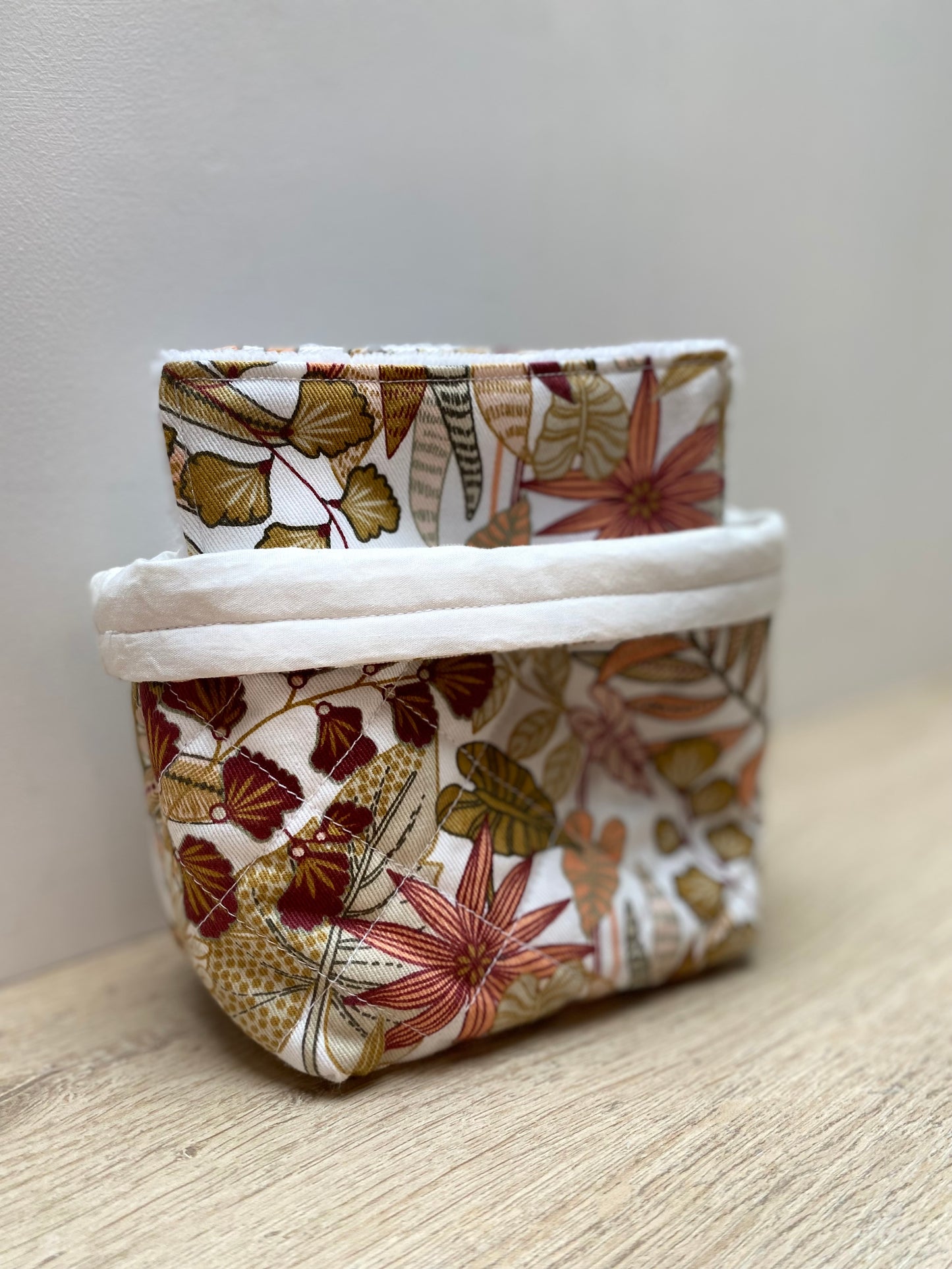 Panière de lingettes  - Blanc/Doré jungle