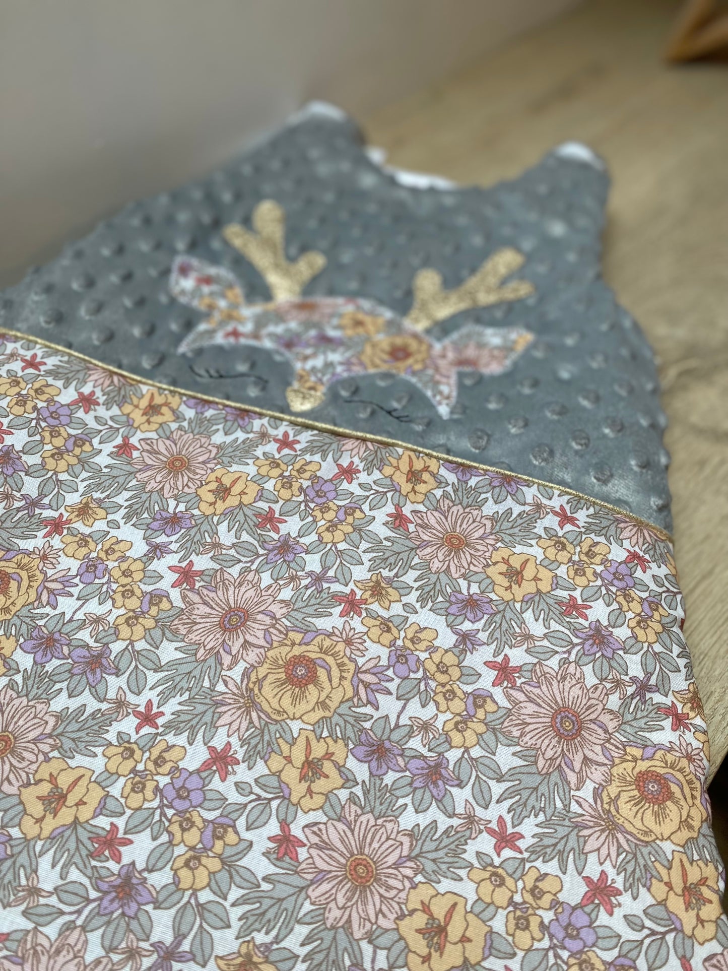 Gigoteuse 0-6M Mi saison - Collection Cerf - Gris/Rose/Moutarde