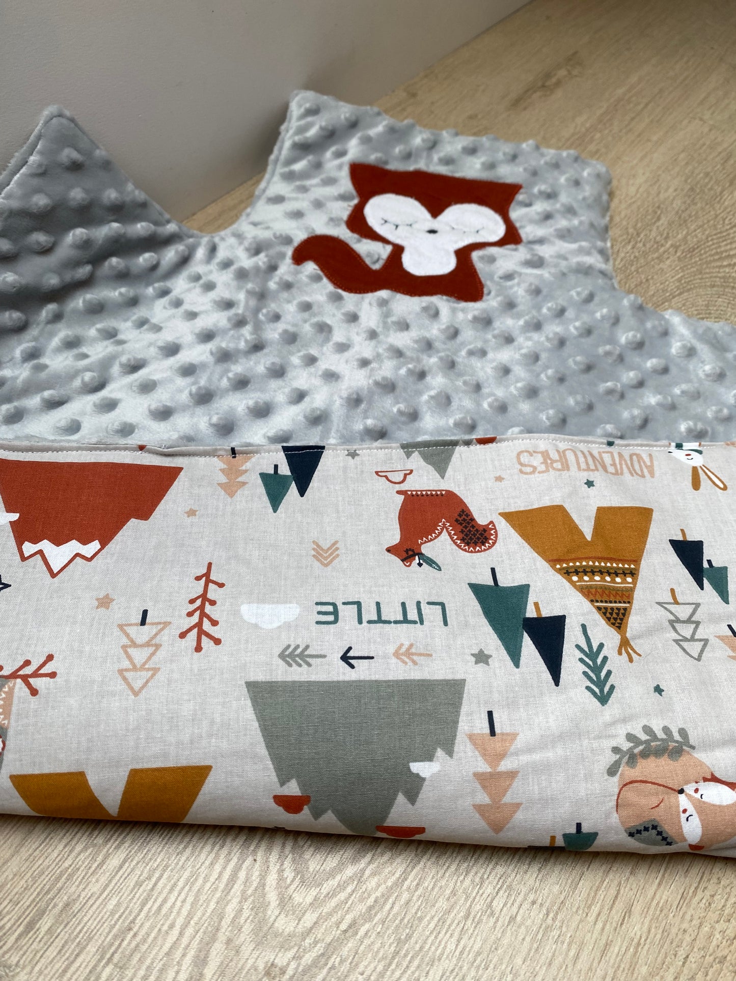 Tapis nomade Naissance Renard Gris/Multicolores