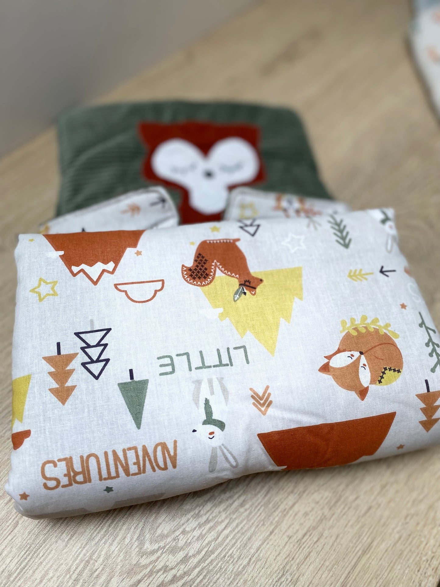 Tapis nomade Naissance Renard Kaki/Multicolores