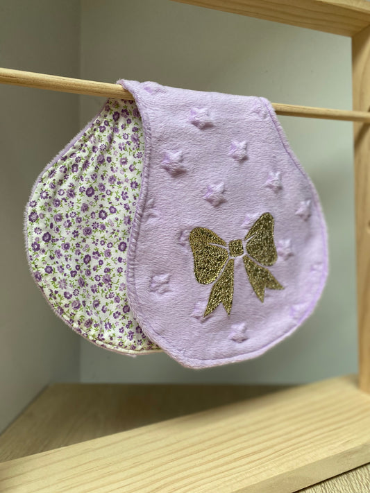 Bavoir d'épaule - Collection Noeud Papillon - Parme/Liberty Parme