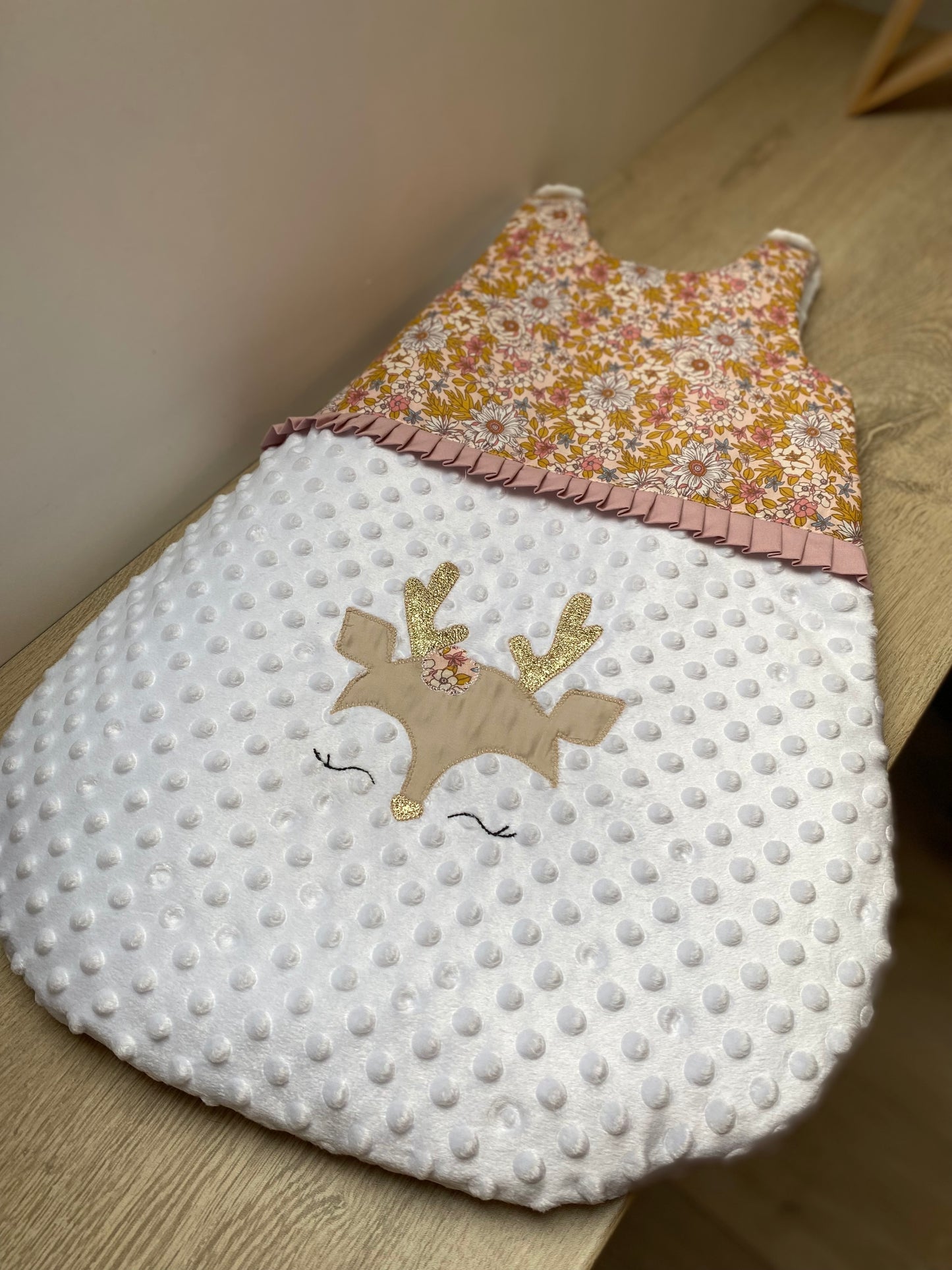 Gigoteuse 0-6M Hiver - Collection petit cerf - Rose/Moutarde