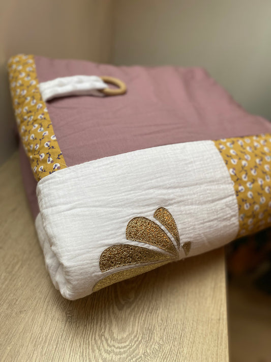 Tapis d'éveil - Collection Coquillage - Moutarde/Parme