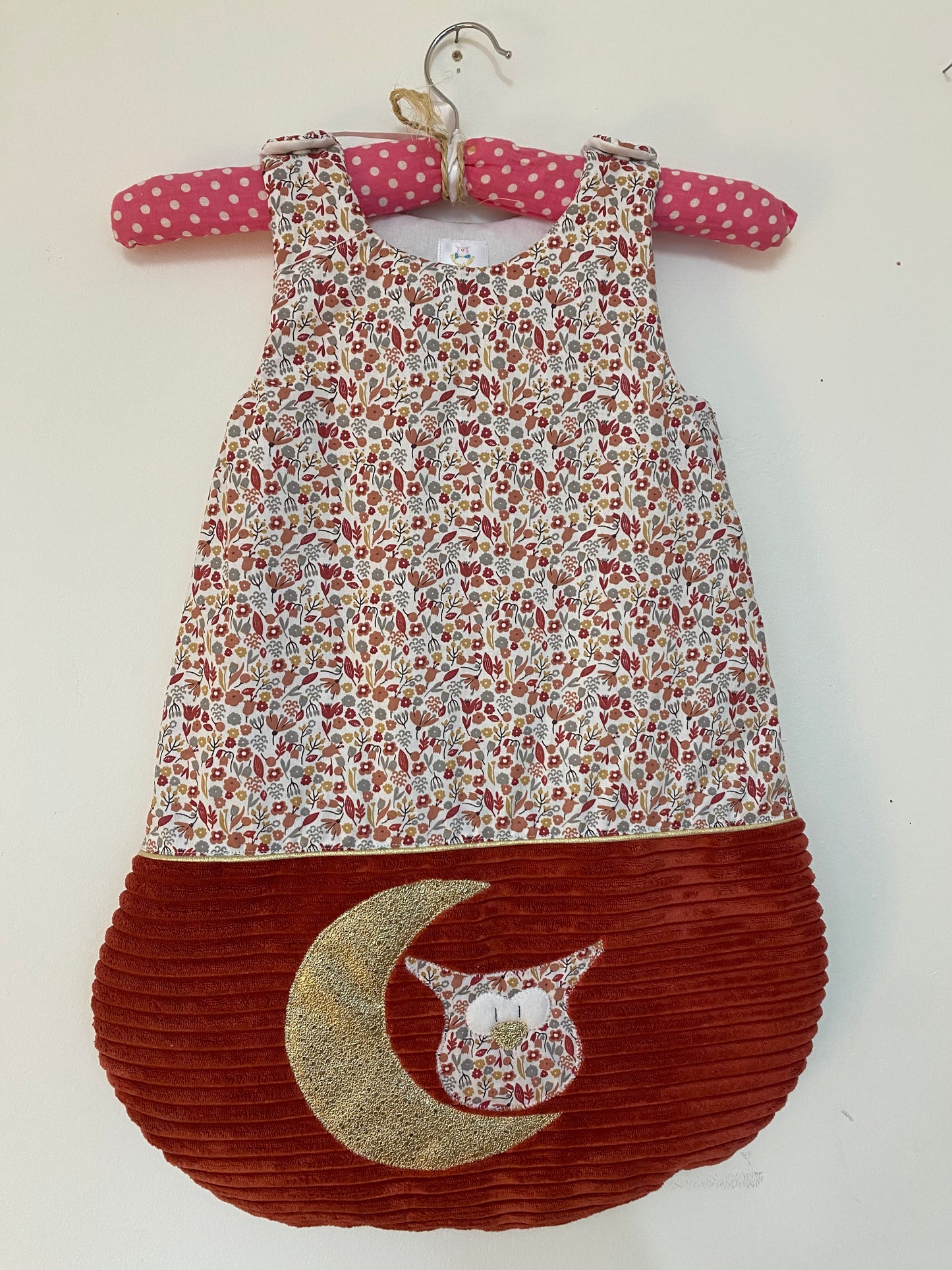 Gigoteuse 0-6M Mi saison - Collection Hibou dans la lune  -Bordeaux/Liberty