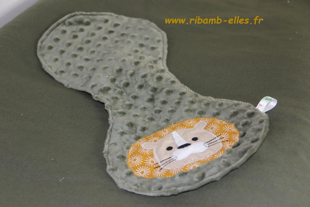 Bavoir d'épaule - Collection Jungle - Kaki - Fabrication artisanale