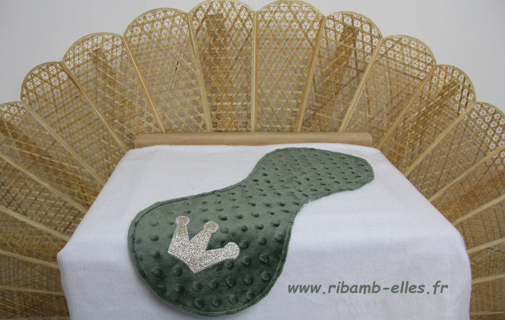 Bavoir d'épaule - Collection Princes&Princesses - Kaki - Fabrication artisanale