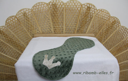 Bavoir d'épaule - Collection Princes&Princesses - Kaki - Fabrication artisanale