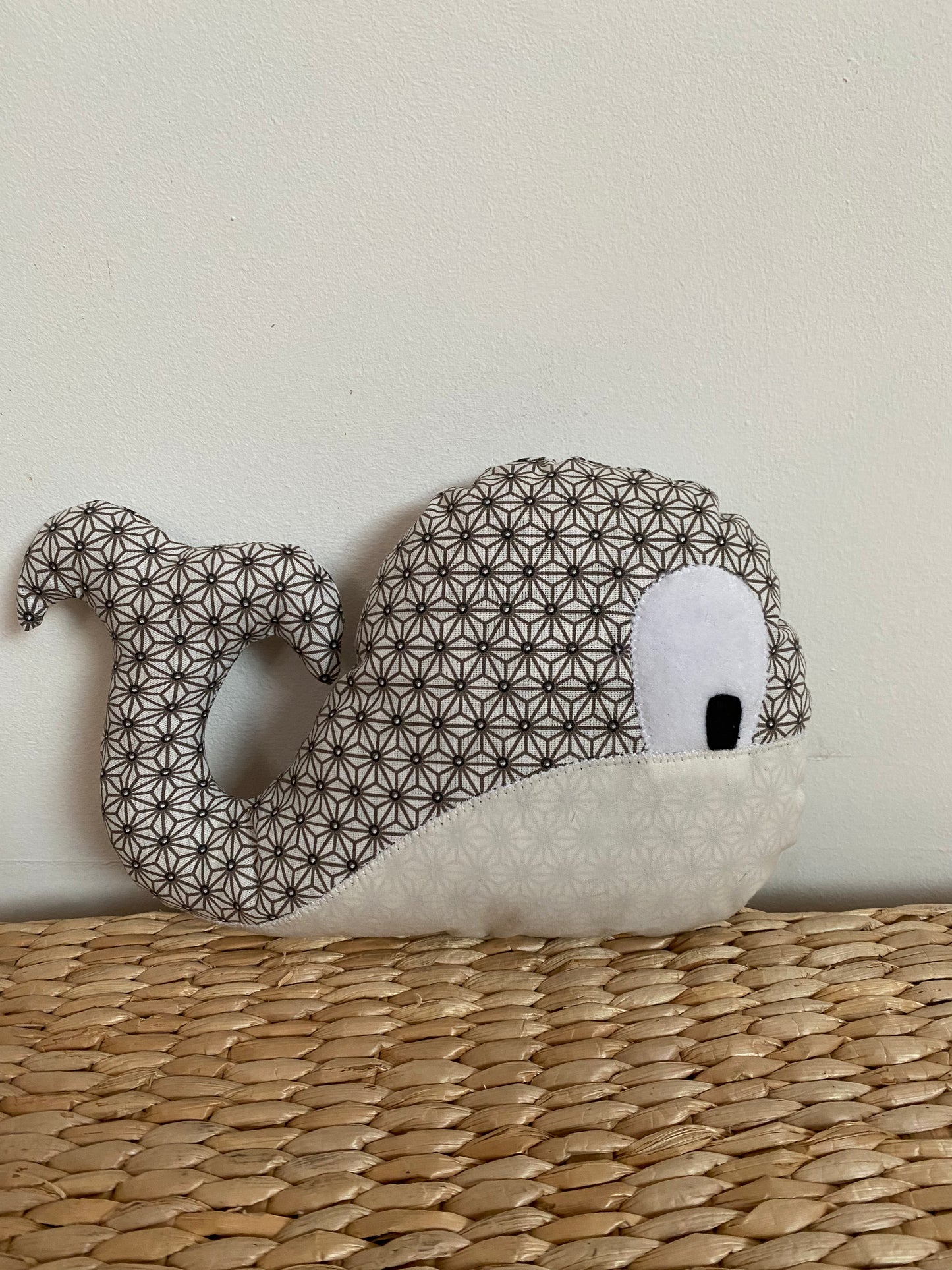 Doudou Baleine - Taupe/Taupe - Fabrication artisanale
