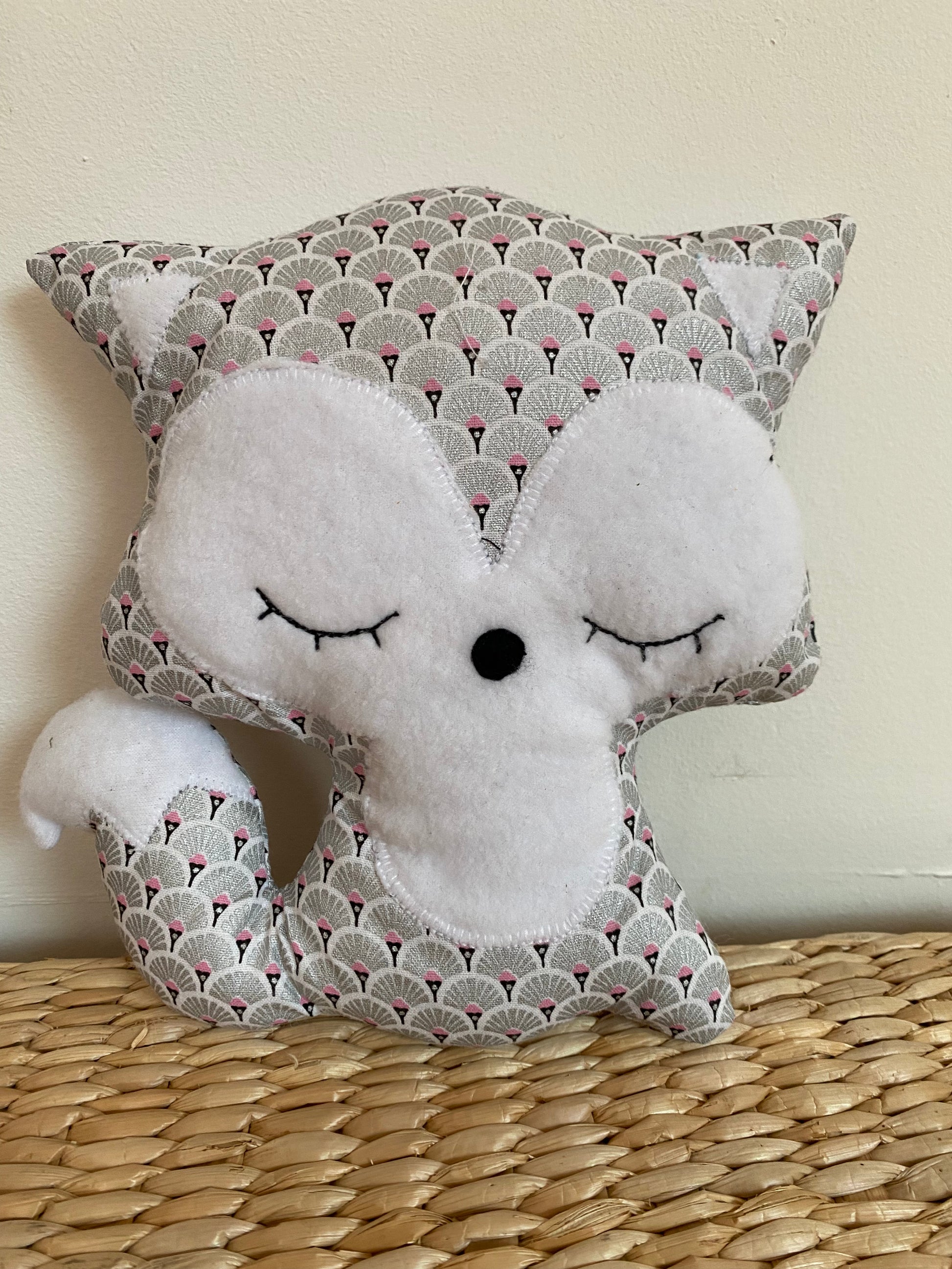Doudou Renard moyen - Eventails argenté - Fabrication artisanale