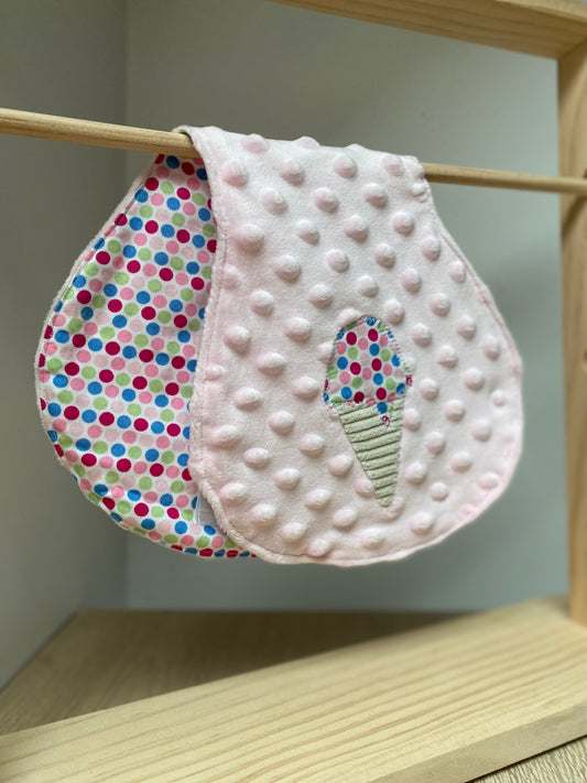 Bavoir d'épaule - cornet de glace - Rose/Fuchsia