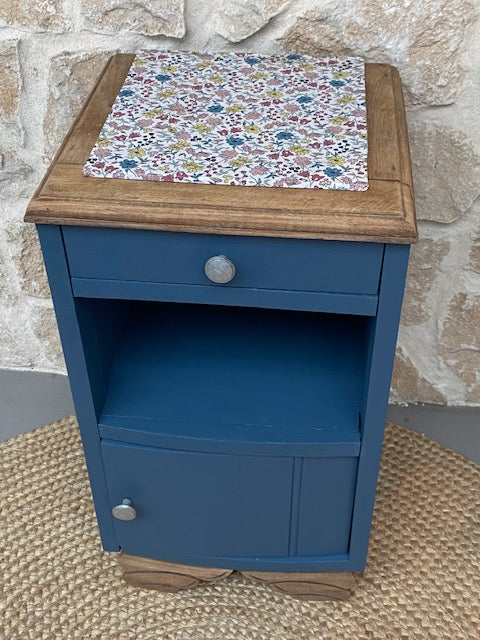 Table de chevet Bleu / Liberty