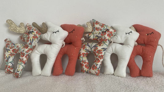 Guirlandes faons - vieux rose/Crème -pré commande