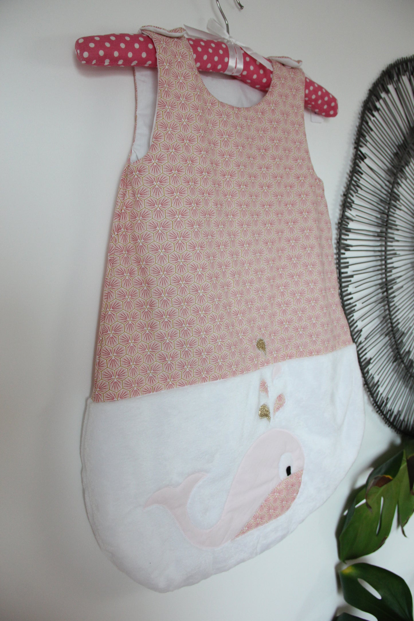 Gigoteuse 0-6M - Collection Baleine- Rose/Blanc