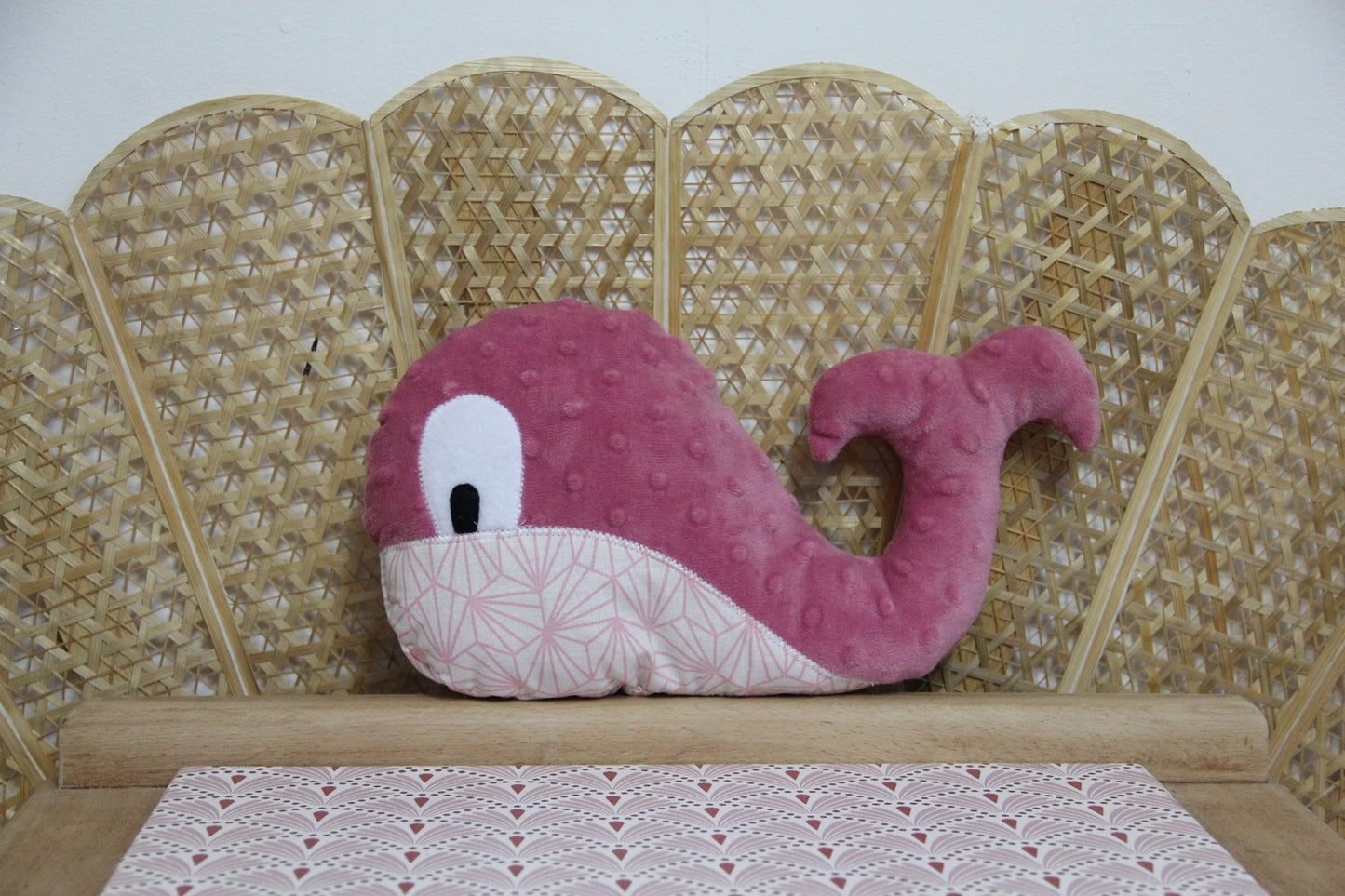 Doudou Baleine - Vieux Rose