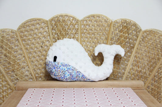 Doudou Baleine - Blanc/liberty violet