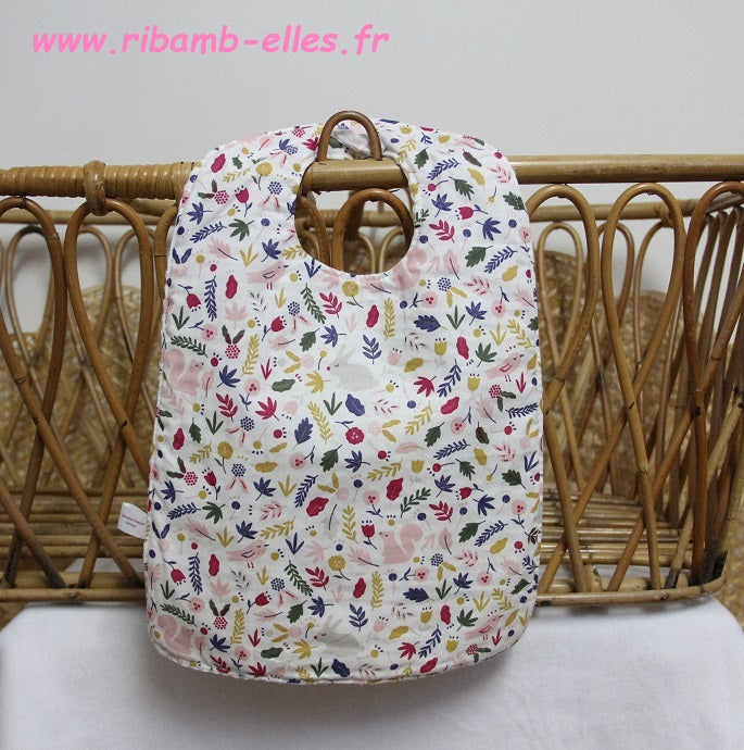 Bavoir - Collection Hibou - Rose/Blanc