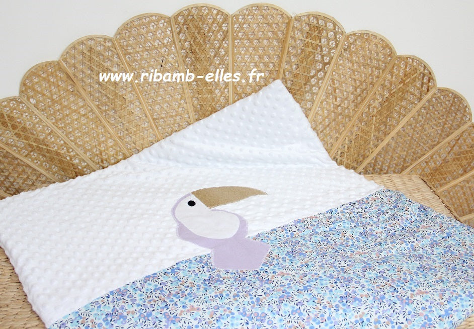 Plaid - Collection Toucan - Blanc/Parme