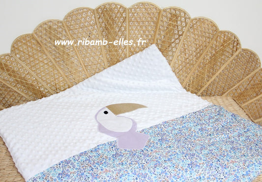 Plaid - Collection Toucan - Blanc/Parme