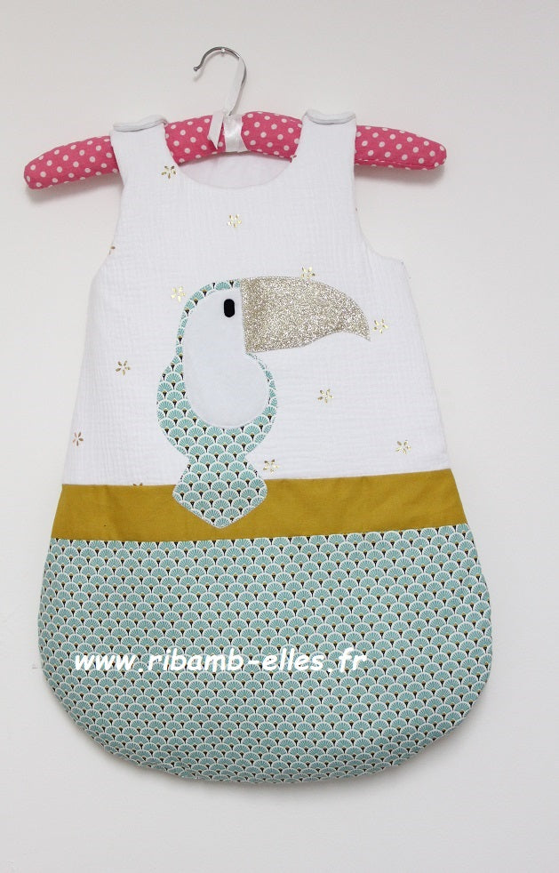 Gigoteuse 0-6M - Collection Toucan - Menthe/Blanc