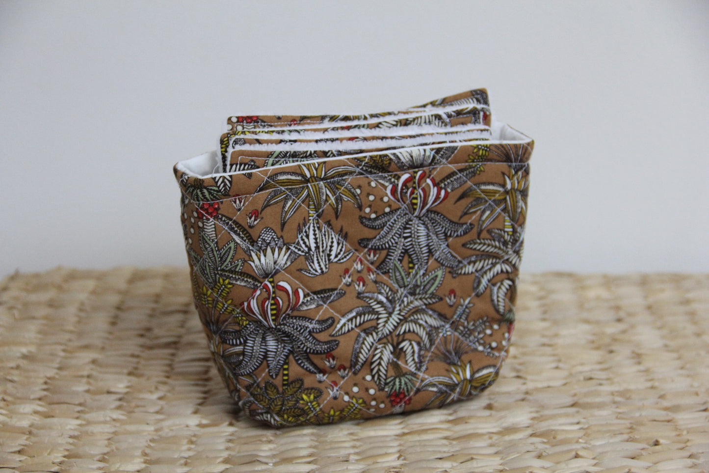 Wipes Basket - White/Jungle Brown