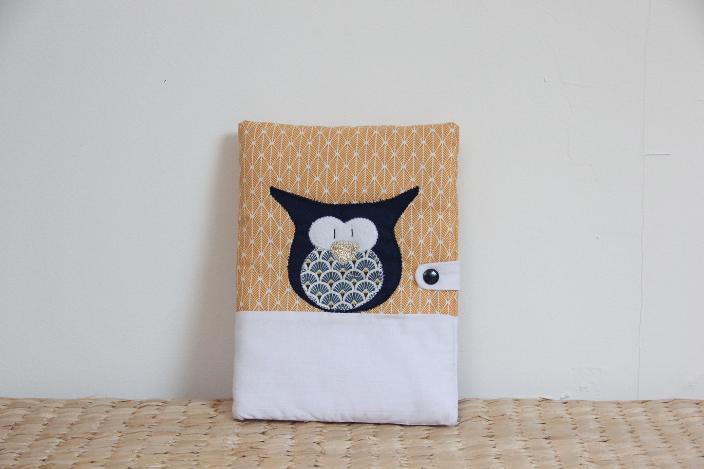 Protège carnet de santé - Collection Hibou - Orange/Blanc