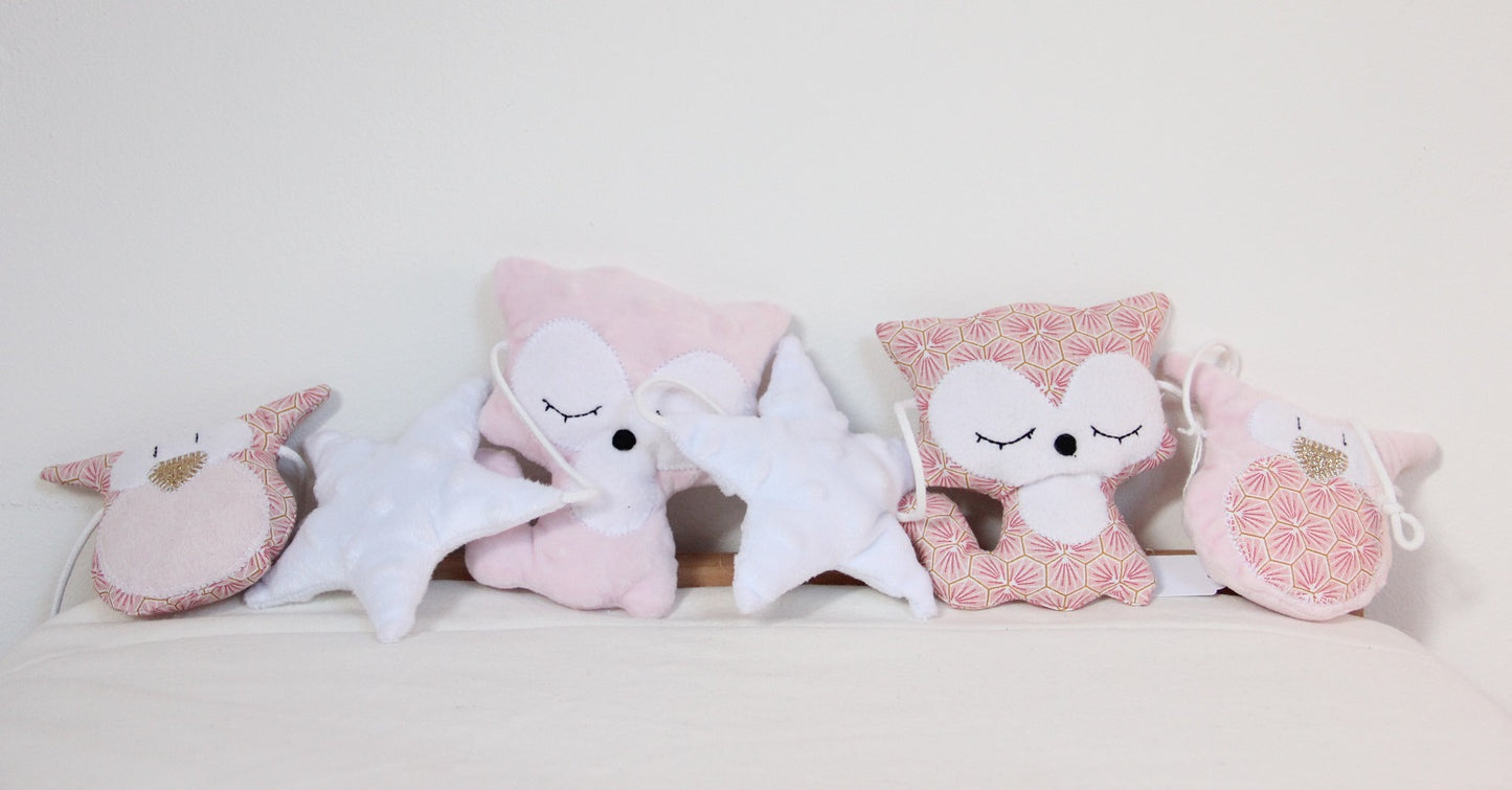 Guirlandes - Collection Hibou&Renard - Blanc/Rose