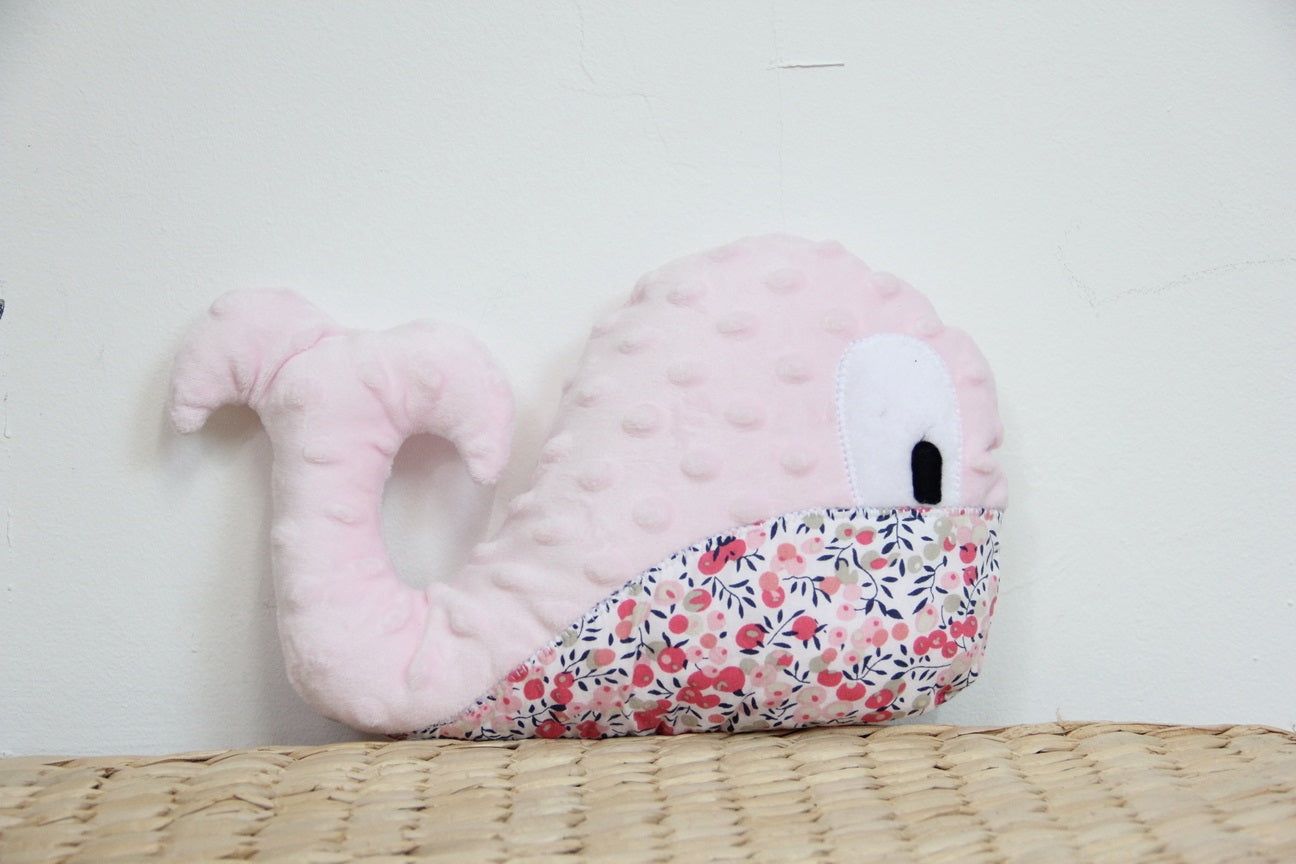 Whale Doudou - Light Pink/Liberty